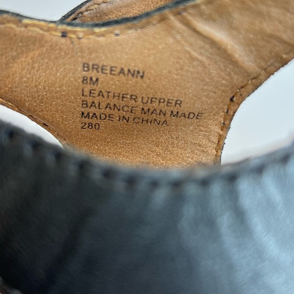 Steve Madden Womens Breeann Platform Wedge Peep Toe Sandal Black Sz 8 Leather - Picture 9 of 10